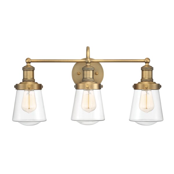 Designers Fountain Taylor 22.6in 3-Light Old Satin Bronze Industrial Indoor Vanity Light with Clear Glass Shades 69503-OSB - main